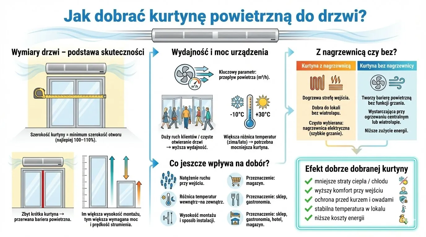 Jak dobrać kurtynę powietrzną do drzwi?