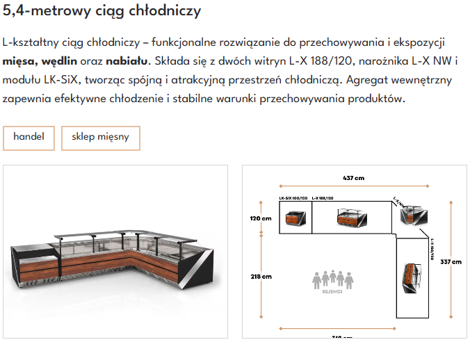 5,4-metrowy ciąg chłodniczy